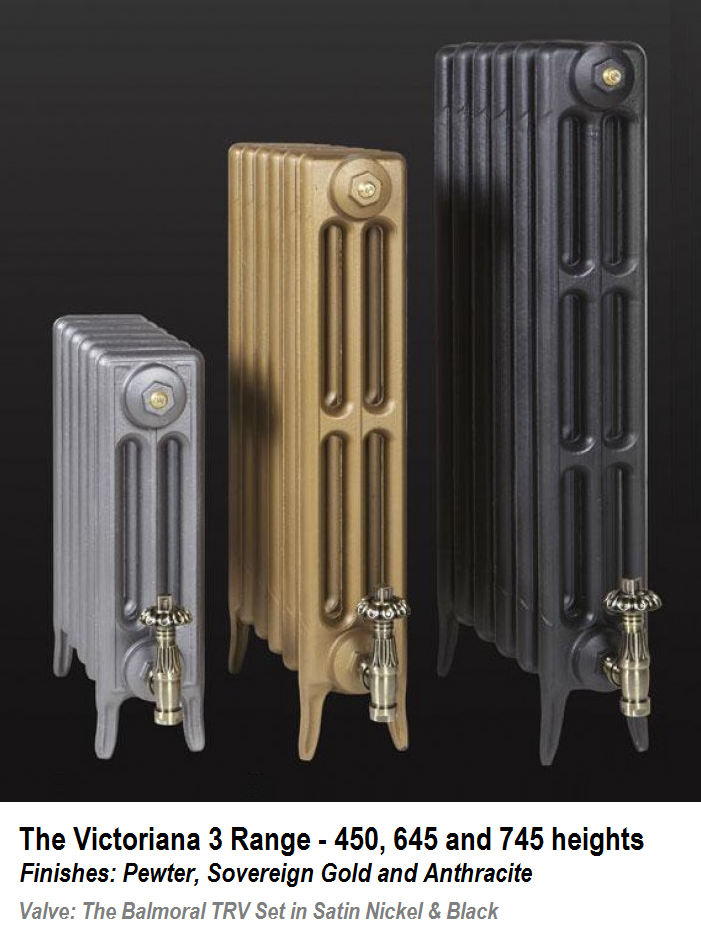 Victoriana 3 Cast Iron Radiator - 21 Section, 450H x 1298mm